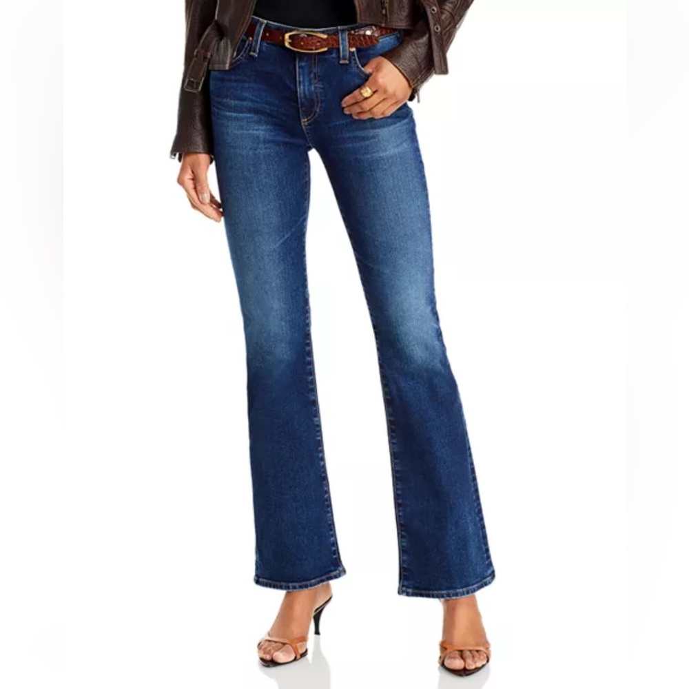 AG Adriano Goldschmied Angel Low-Rise Boot Cut Blue Denim Jeans Size 31 NWT - Picture 2 of 15